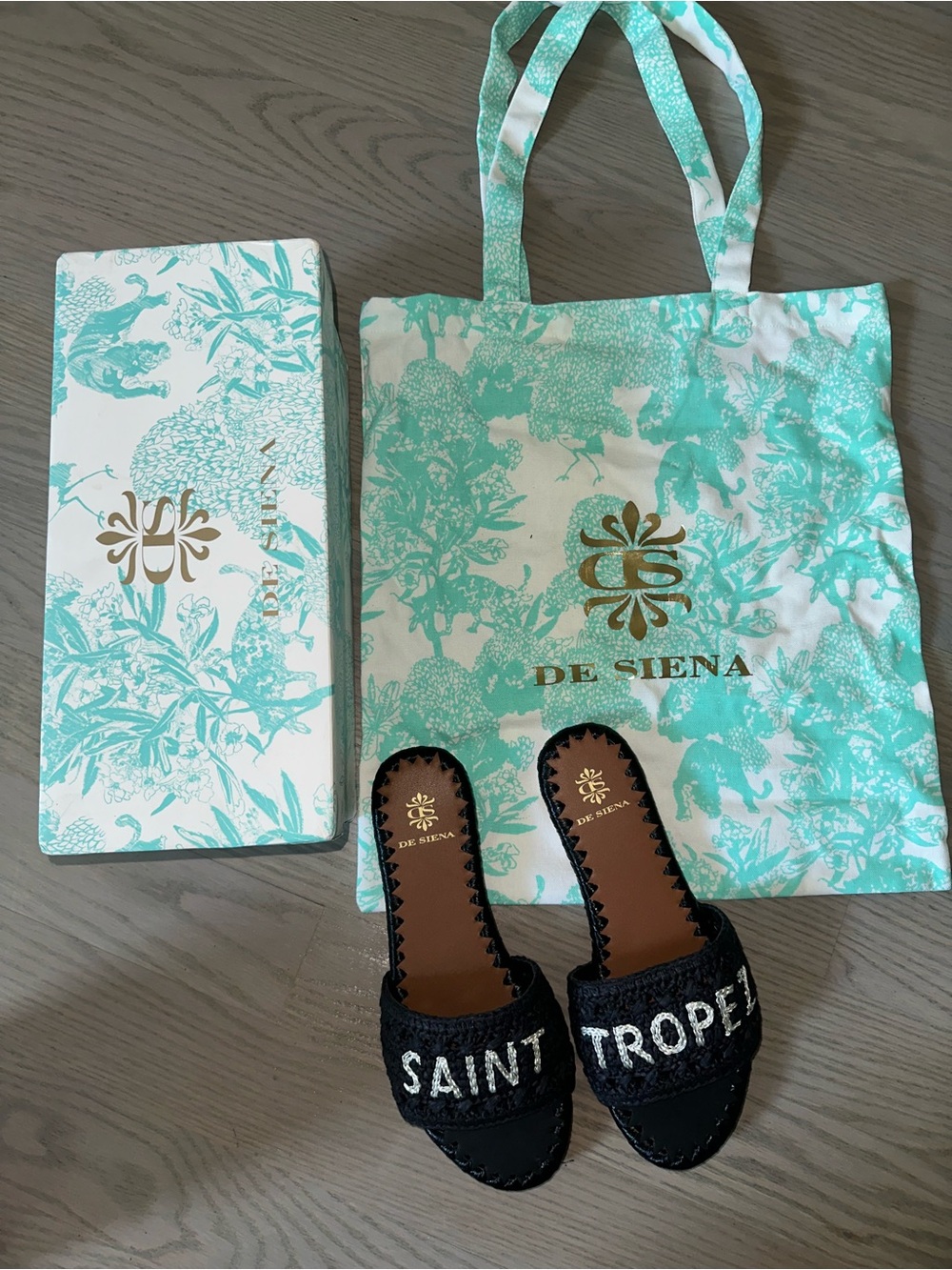🌴 De Siena “Saint Tropez” Raffia Slide Sandals – Size 39 🌴